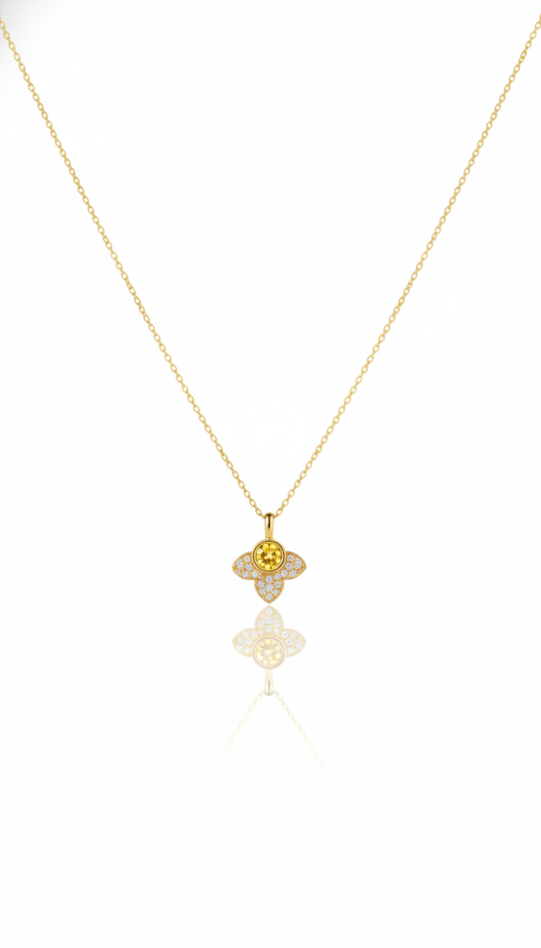 Diamond Floral Pendant