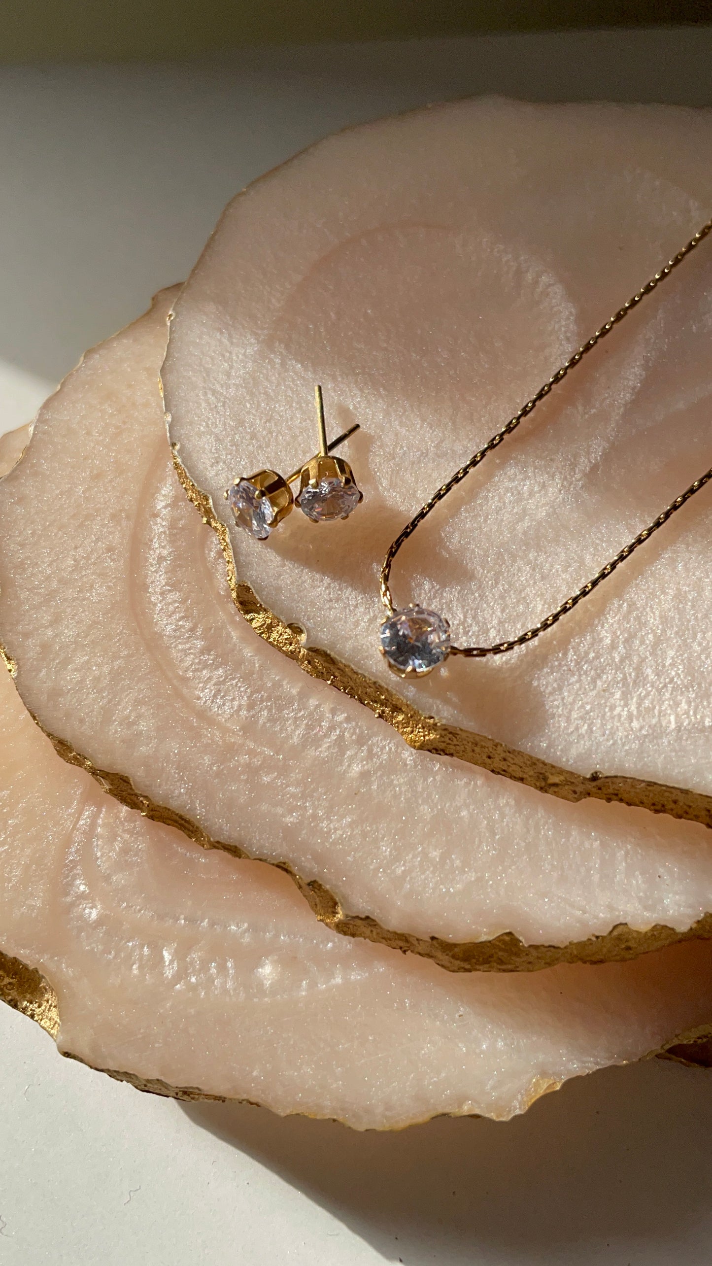 Crystal Pendant With Earrings