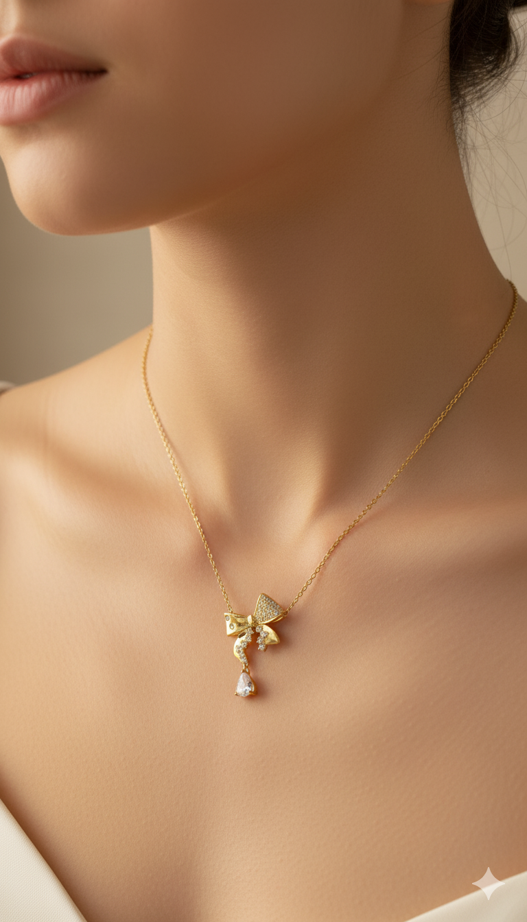 Bow Diamond Pendant