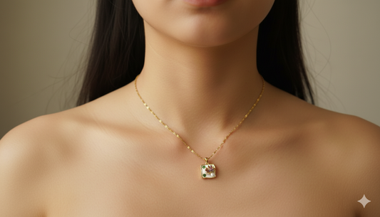 Enamel White Floral Pendant