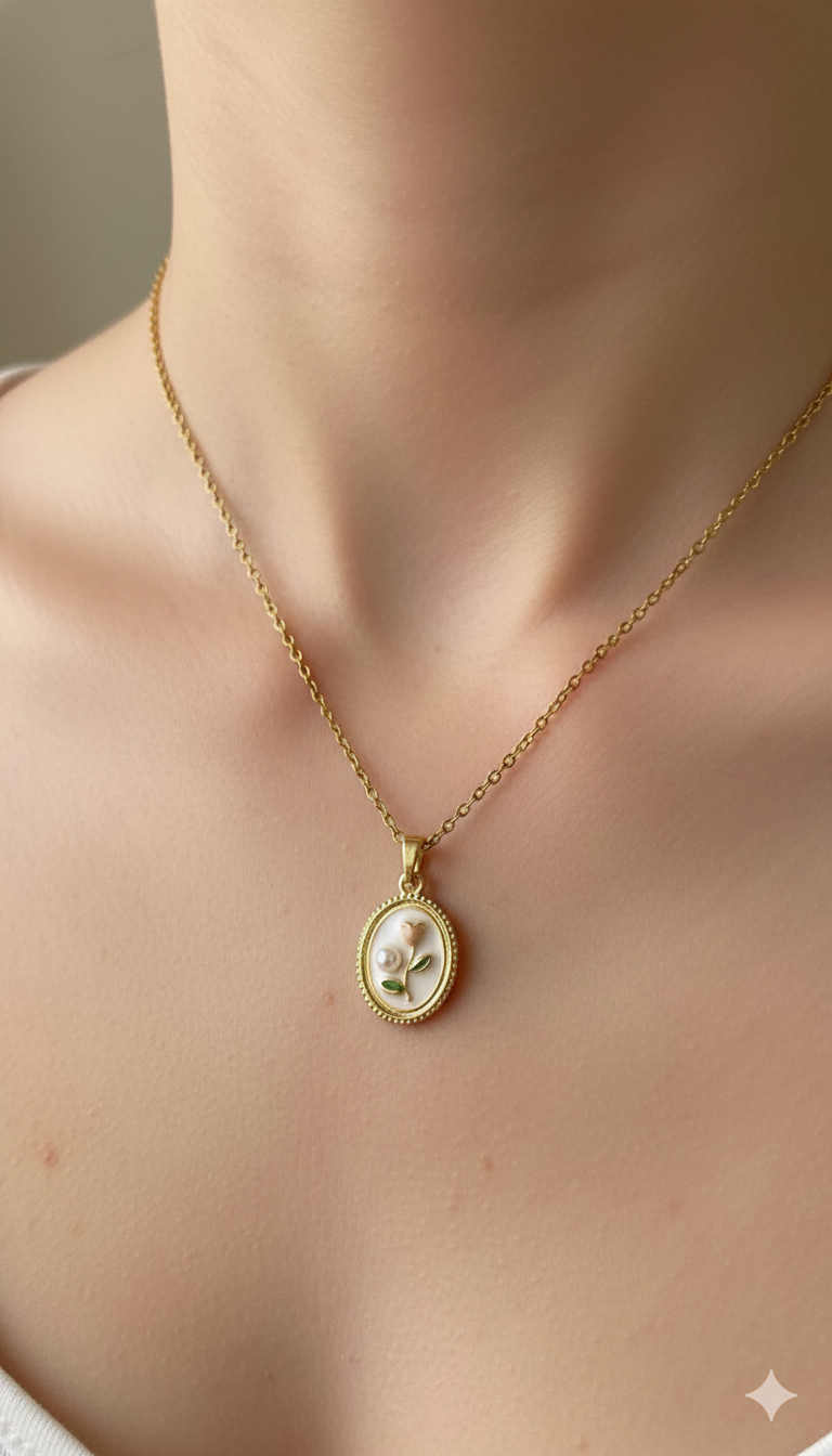 White Enamel Pendant